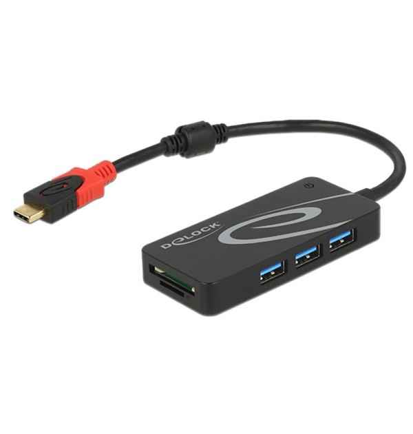 Hub externo USB Type-C™ - 3 x USB Tipo-A + Lector de tarjetas SD de 2 ranuras