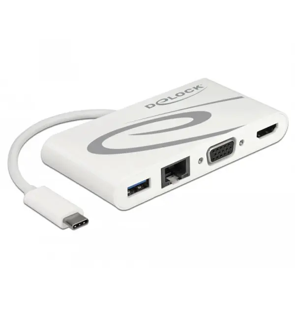 Docking Station USB Type-C 3.1  HDMI 4K 30 Hz, VGA, LAN, USB PD