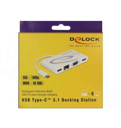 Docking Station USB Type-C 3.1  HDMI 4K 30 Hz, VGA, LAN, USB PD