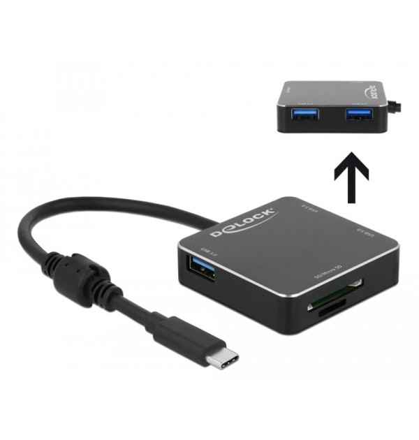 Hub USB 3.1 Gen USB Type-C - 3x USB Tipo A, slot SD / Micro SD