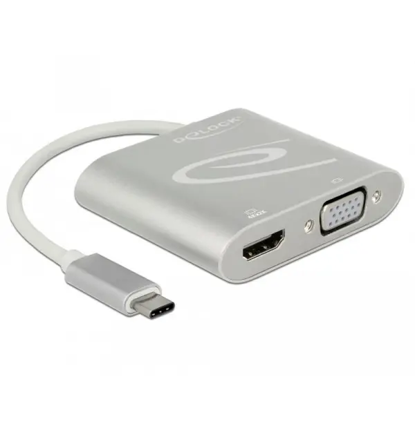 Adaptador USB Type-C - 1x HDMI + 1x VGA