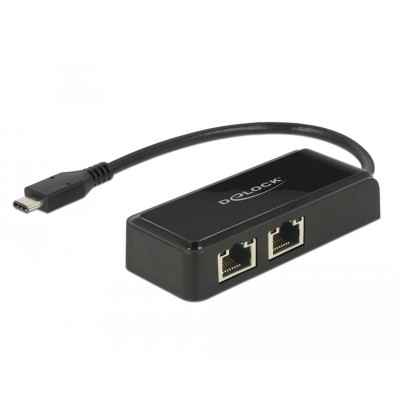 Adattatore USB Type-C - 2x Gigabit LAN 10/100/1000 Mbps