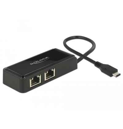Adattatore USB Type-C - 2x Gigabit LAN 10/100/1000 Mbps 2