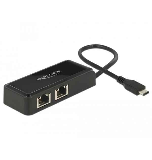 Adattatore USB Type-C - 2x Gigabit LAN...